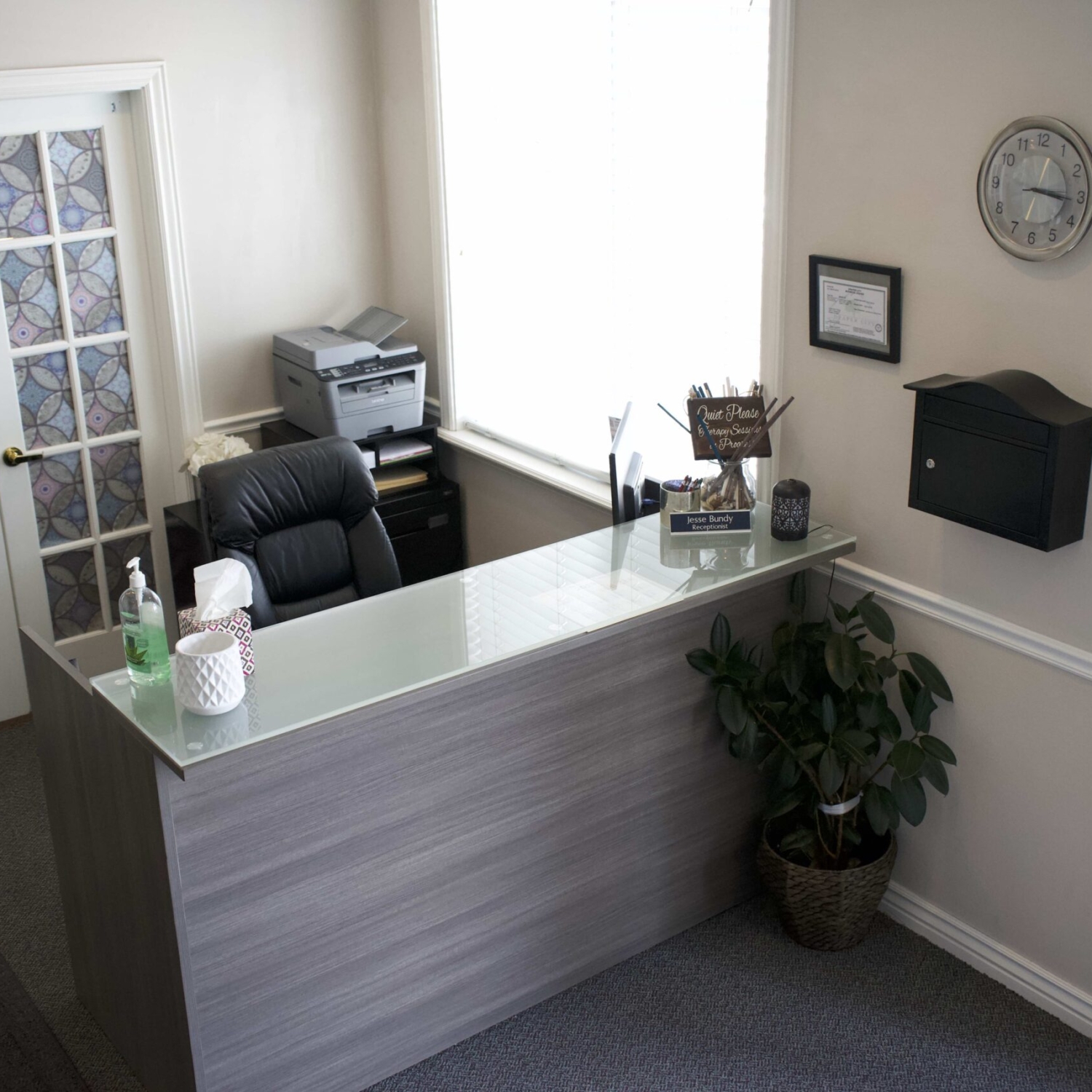 Unified Family Therapy front office receptionist desk