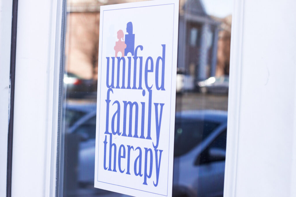 Front sign at Unified Family Therapy in Draper, Utah.