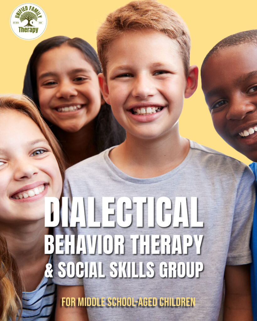 Therapist teaching DBT skills to middle school students.
