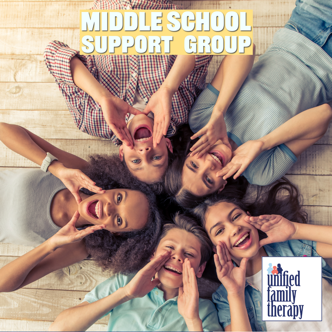 Come join Unified Family Therapy's Middle School Support Group in Draper, Utah
